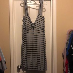 Navy and white striped dress